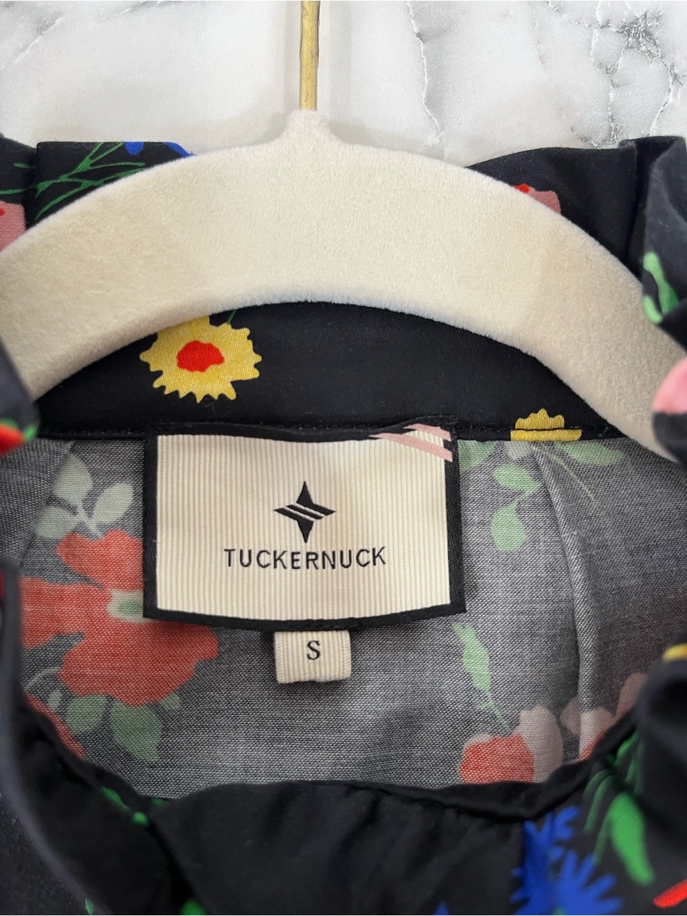 TUCKERNUCK After Light Amaryllis Tate Dress Black Colorful Floral Size Small - Picture 12 of 13